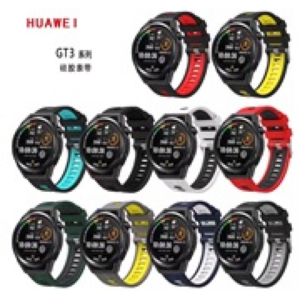 Ремінець Silicone GT3 — Універсальний 22 mm — Black & Green