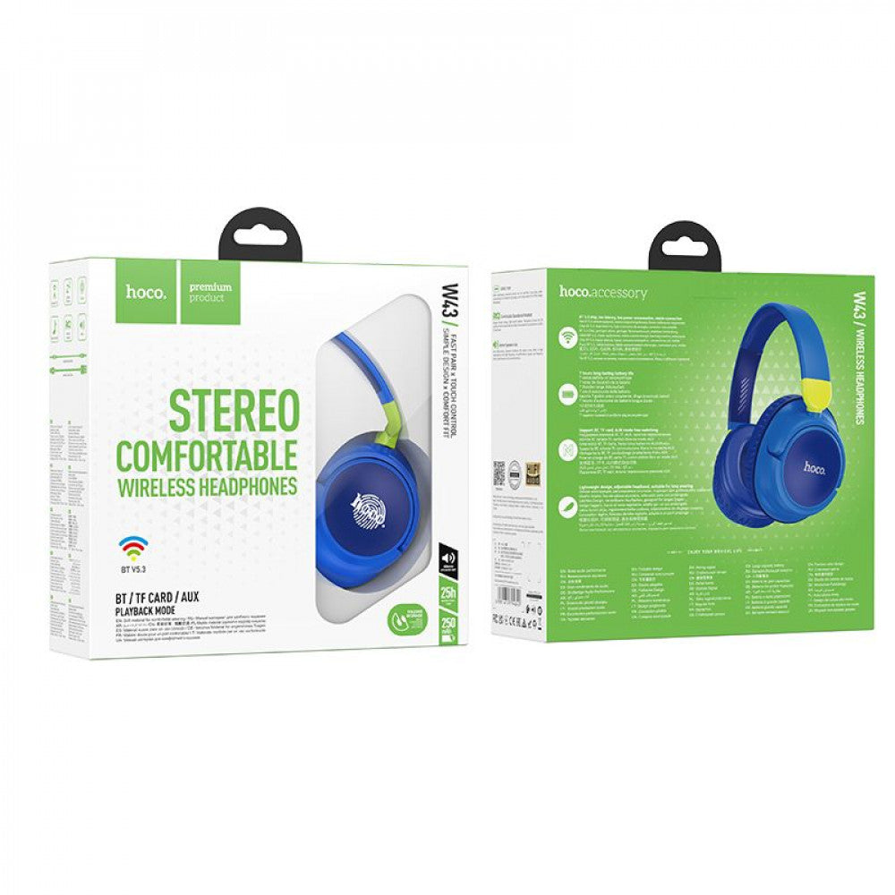 Навушники Bluetooth — Hoco W43 Adventure — Blue