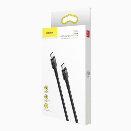 Кабель USB C to Lightning 20W (1m) - Baseus (CATLKLF-G) Cafule Series - CATLKLF-G1 Black