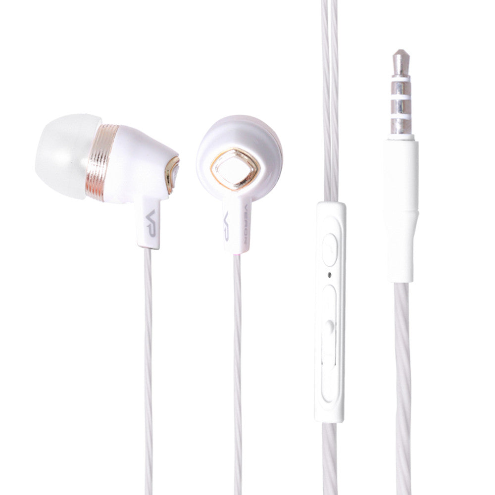 Навушники з мікрофоном 3.5mm — Veron VH12 (тех. упаковка) — White
