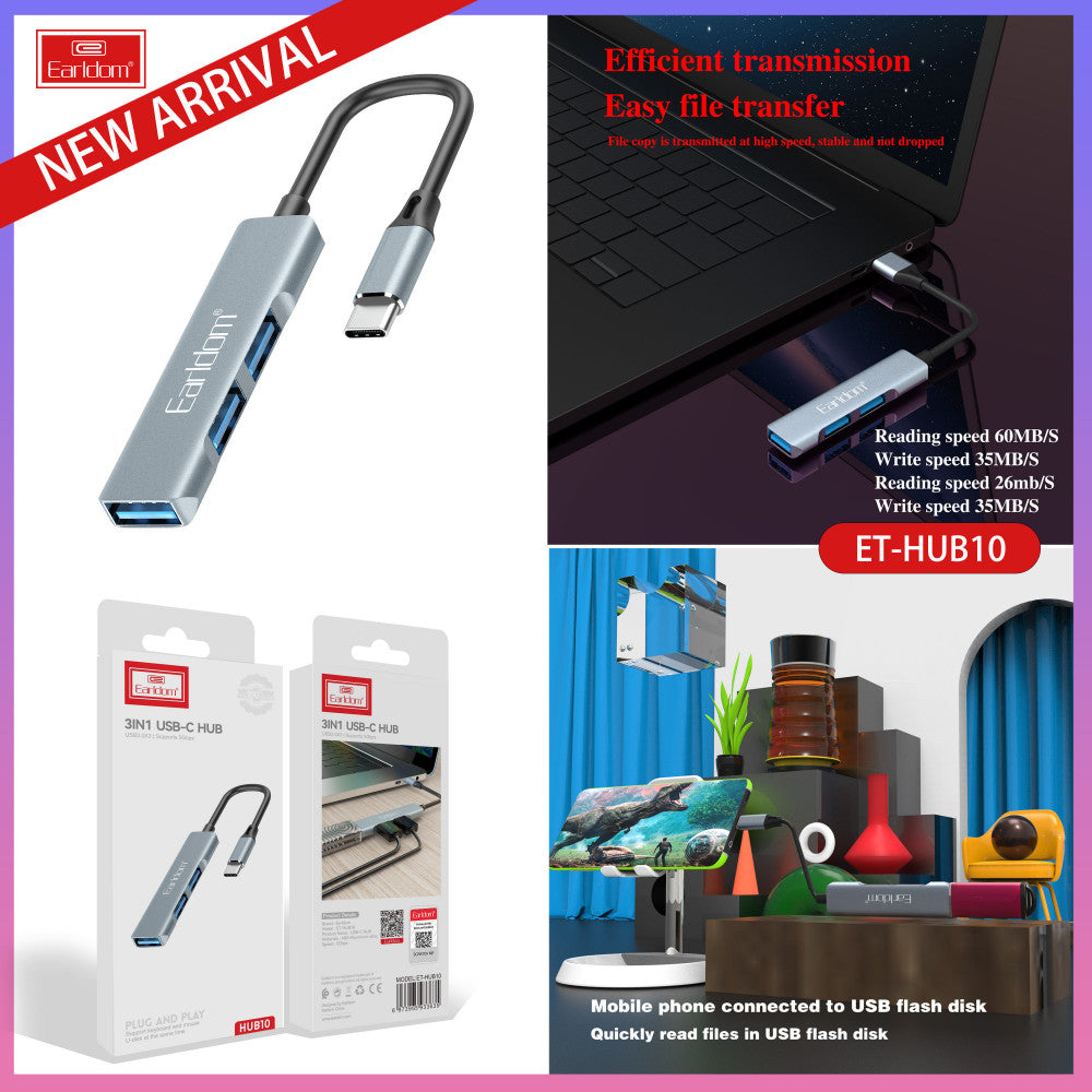 HUB USB C — Earldom ET-HUB10