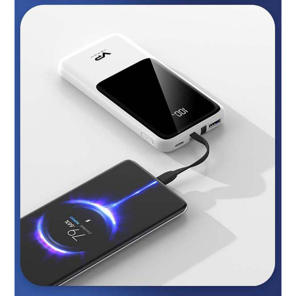 Power Bank 10000 mAh PD — Veron PS1 & Type C 22,5w & Lightning 20w Cables — Black