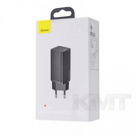 Home Charger | 65W | GaN2 | 1U | 1C - Baseus (CCGAN2L-B) Lite Quick Charger - CCGAN2L-B01 Black