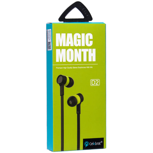 Навушники з мікрофоном 3.5mm — Celebrat D2 — Green