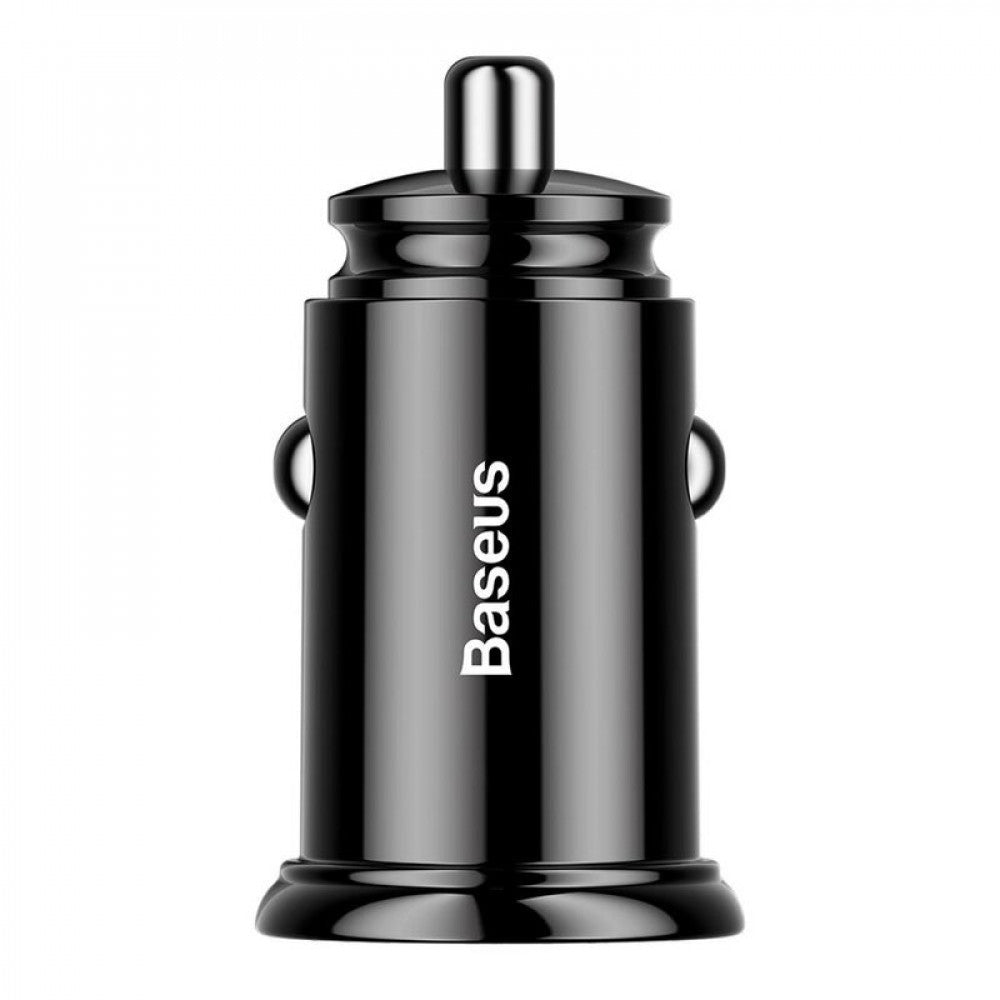 Car Charger | 30W | 2U - Baseus (CCALL-YD01) Circular Plastic A+A Dual QC3.0 Quick Black
