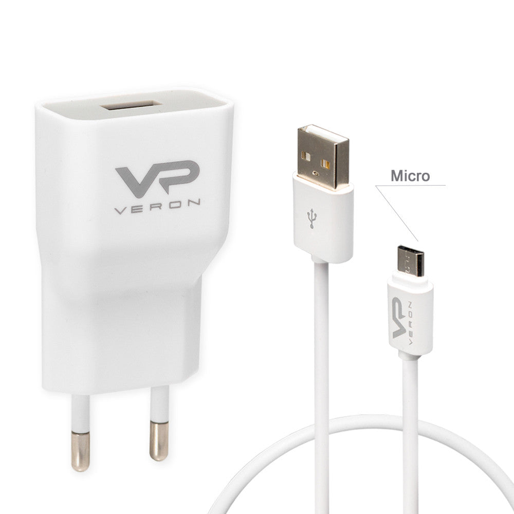 Home Charger | 2.0A | QC2.0 | Micro Cable (1m) - Veron AD-19M