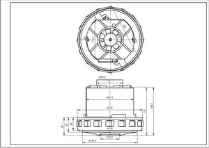 Двигун для мийного пилососа Zelmer \ Bosch 00145664 Domel 1600W D=130/92mm H=30/130mm