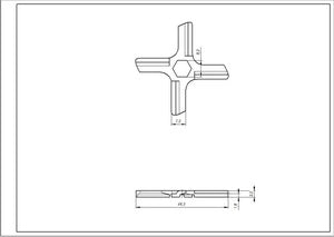 Ніж для м&aposясорубки Moulinex MS-4775250 D=46mm s=3mm Отвір: шестигранний, плоский