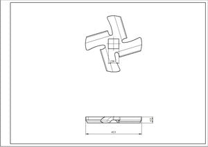 Ніж для м&aposясорубки OR-MG02-26 D=47mm s=5mm Отвір=8.6x8.6mm