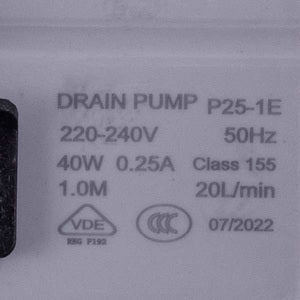 Помпа (насос) для пральної машини YPW1004 Drain Pump 40 Вт P25-1E (контакти роздільні ззаду; на 8 засувок)