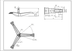 Хрестовина барабана для пральної машини Samsung DC97-01819B L=80mm