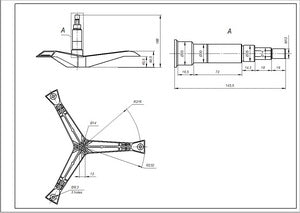 Хрестовина барабана для пральної машини Samsung DC97-01115A L=145mm