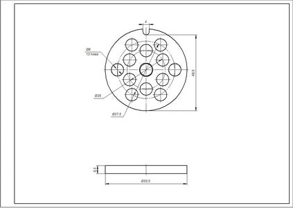 Решітка (сито) крупна для м&aposясорубки Zelmer \ Bosch NR5 8мм 86.1242 10003878 (ZMMA185X)