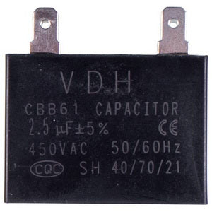 Конденсатор 2.5uF 450V CBB61 (4 клеми) для кондиціонера