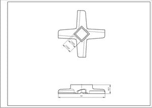 Ніж для м&aposясорубки Kenwood KW714431 D=54mm s=10.5mm Отвір=10.5x10.5mm