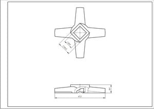 Ніж для м&aposясорубки Zelmer 00631383 NR5 86.1007 D=47mm s=9mm Отвір=9.5x9.5mm