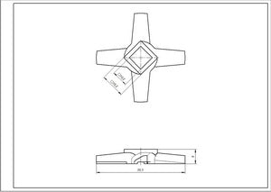 Ніж для м&aposясорубки Zelmer 00755469 NR8 86.3107 D=54mm s=9mm Отвір=10x10mm