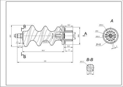 Шнек для м&aposясорубки Zelmer \ Bosch 12024514 NR8 86.3140