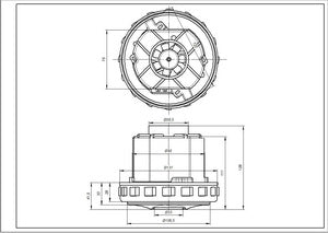 Двигун для мийного пилососа DeLonghi 5119110031 Domel 1600W D=131/92mm H=28/129mm