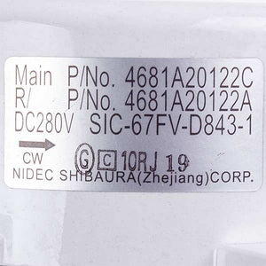 Мотор вентилятора блоку для кондиціонера Beko 5400519501 SIC-67FV-D843-2 280V, шток 8x63mm