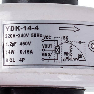 Мотор вентилятора блоку для кондиціонера Beko 9197600011 YDK-14-4 14W 240V 0.15A (проти год. стрілки)