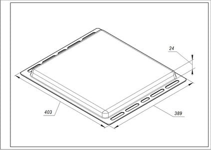 Емальоване деко для духовки Ariston, Indesit 403x389x24mm C00078391