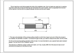 Сальник для пральної машини Indesit 30*52/65*7/10 C00096186