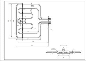 Тен верхній (гриль) для духовки Ardo 524013300 2500W (700+1800W)