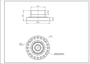 Блок підшипників 203 EBI COD.098  вертикальної пральної машини Electrolux