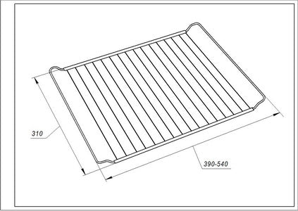 Решітка розсувна для духовки 390-540x310mm 300CU42 (універсальна)