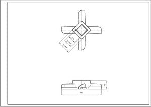 Ніж для м&aposясорубки Kenwood KW715551 D=46mm s=10mm Отвір=9x9mm