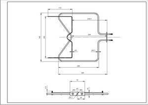 Тен нижній для духовки Indesit C00857528 1150W 230V B=345mm L=345mm