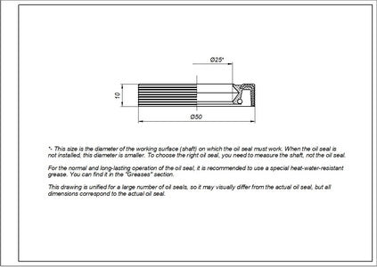 Сальник для пральної машини Ariston C00001575 SKL 25*50*10