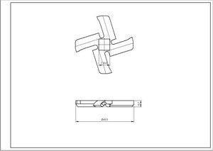 Ніж для м&aposясорубки Braun 67000899 D=46.5mm s=4.5mm Отвір=9x9mm