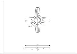 Ніж для м&aposясорубки Zelmer ZMMA025X (A861009) 10003882 D=47mm s=5mm Отвір=9x9mm NR5 (двосторонній)