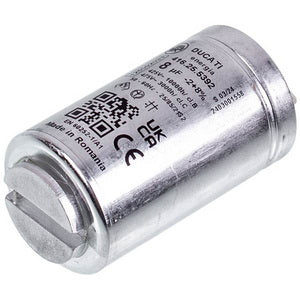 Пусковий конденсатор для пральної машини Zanussi 1250020334 8uF 425V 64x35mm (2 клеми)