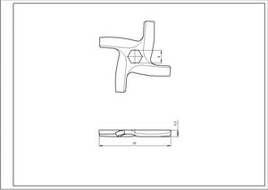 Ніж для м&aposясорубки Moulinex SS-192595 круглий D=45mm s=4.5mm Отвір: шестигранний