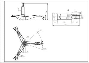 Крестовина барабана EBI для стиральної машини Samsung COD.734 L=126mm