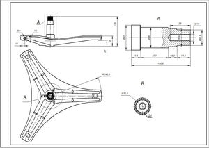 Хрестовина барабана EBI для стиральної машини LG COD.727 L=100mm