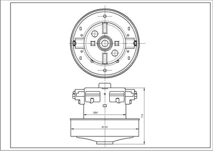 Двигун для пилососа VCM034 IRMATECH MOTOR D=130/84 mm H=34/114 mm 1400 W 230 V