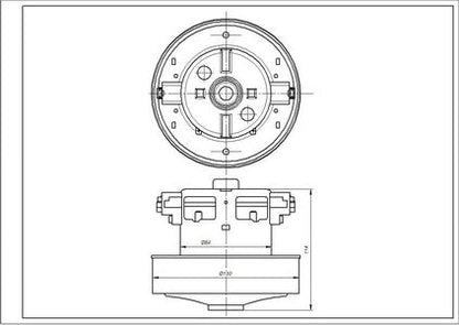 Двигун для пилососа VCM034 IRMATECH MOTOR D=130/84 mm H=34/114 mm 1400 W 230 V