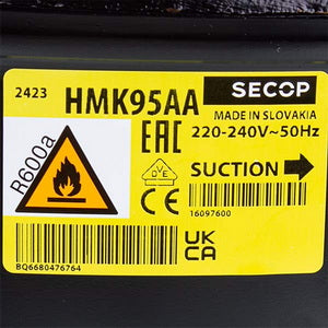 Компресор для холодильника SECOP (DANFOSS) HMK95AA R600a 167W (з пусковим реле ZAF-5)