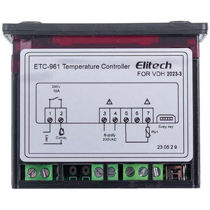 Контролер Elitech ETC-961 (мікропроцесор 1 датчик) 220V 8A 