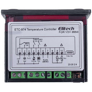 Контролер Elitech ETС-974 (мікропроцесор 2 датчика) 220V 8A 
