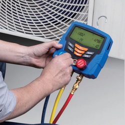 Манометричний колектор електронний 2-вентильний HONGSEN HS-350A-AD + шланги 3шт.x1500mm