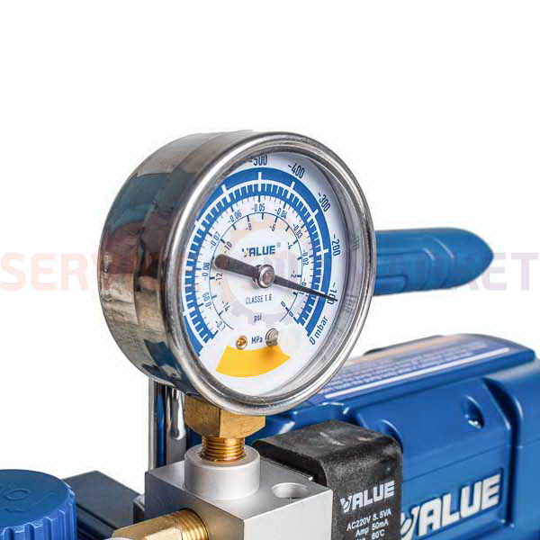 Вакуумний насос з манометром VI-120-SV (1 ступ./57 л/хв.) Value