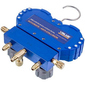 Манометричний колектор 2-вентильний VALUE VMG-2R410A-B-1 + шланги 3шт (R410 R407 R22 R134)