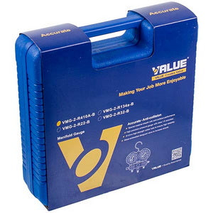 Манометричний колектор 2-вентильний VALUE VMG-2R410A-B-1 + шланги 3шт (R410 R407 R22 R134)