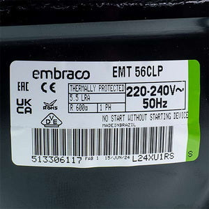 Компресор для холодильника EMBRACO EMT56CLP 1/6 HP R600a 155W