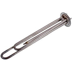 Тен для бойлера 34013090000 2000W (нержавійка) L=300mm фланець 63mm, 2 трубки під датчик анод M4